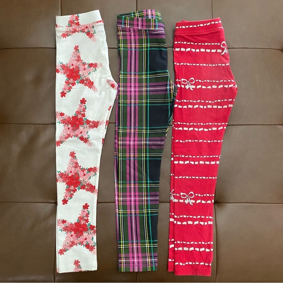 Crewcuts Other - Crewcuts Kids Leggings - Star Print, Plaid, and Red w/Bows 7